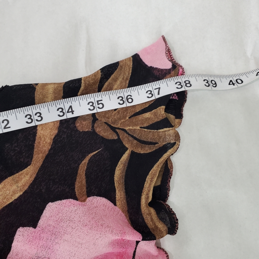 Cache Black Floral Two-Piece Skirt Set with Pink & Brown Print - Picture 7 of 16